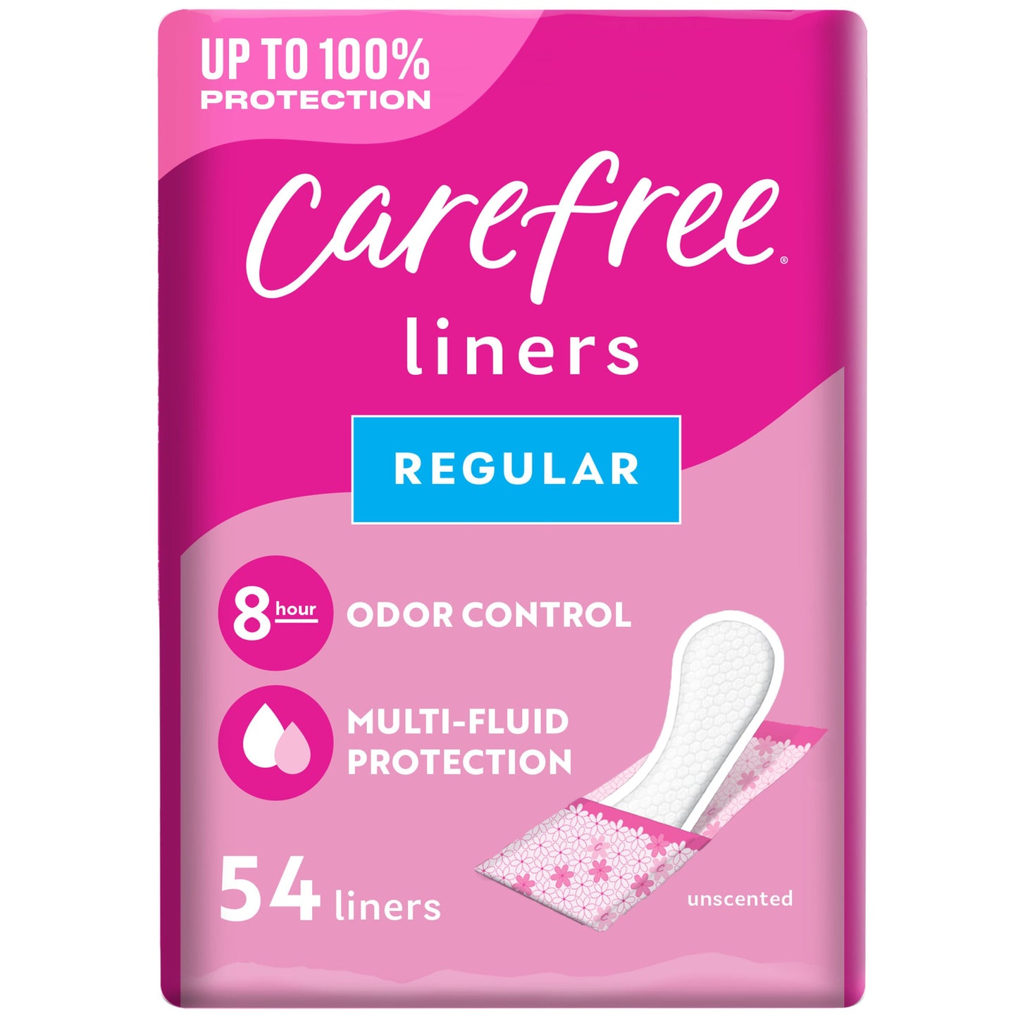 Carefree Regular Panty Liners - Wrapped, Unscented