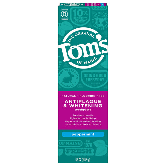 Tom's of Maine Fluoride-Free Antiplaque & Whitening Toothpaste - Peppermint