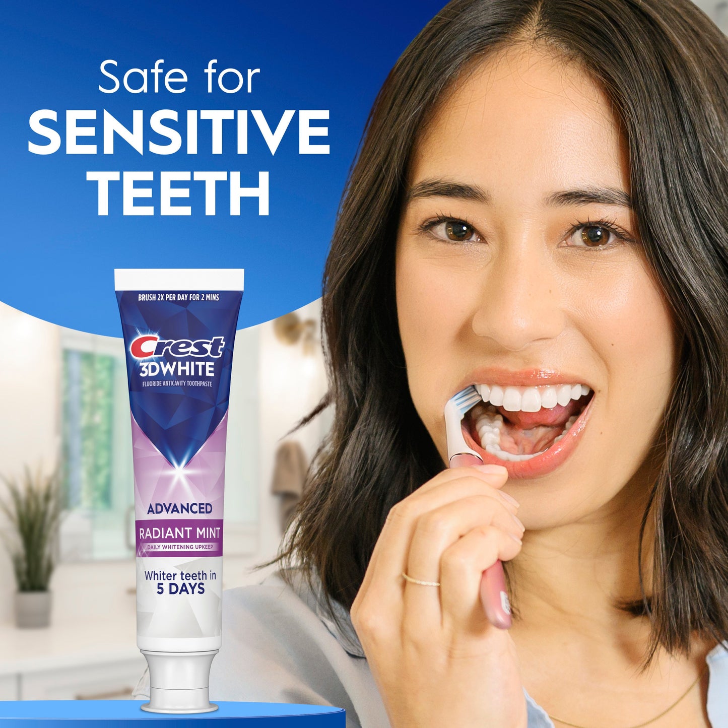 Crest 3DWhite Advanced Teeth Whitening Toothpaste - Radiant Mint