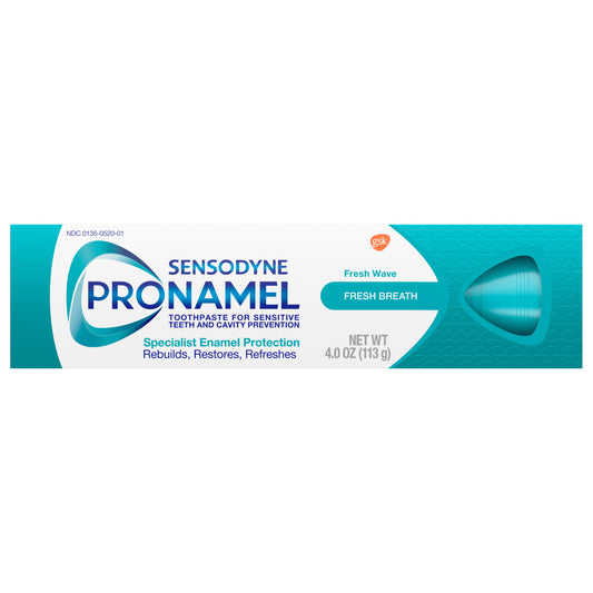 Sensodyne Pronamel Fresh Breath Enamel Toothpaste for Sensitive Teeth and Cavity Protection, Fresh Wave