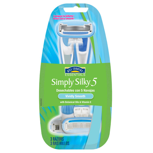 Hill Country Essentials Simply Silky 5 Blade Women's Disposable Razors