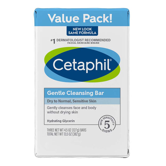 Cetaphil Gentle Cleansing Bar, 3 Pk