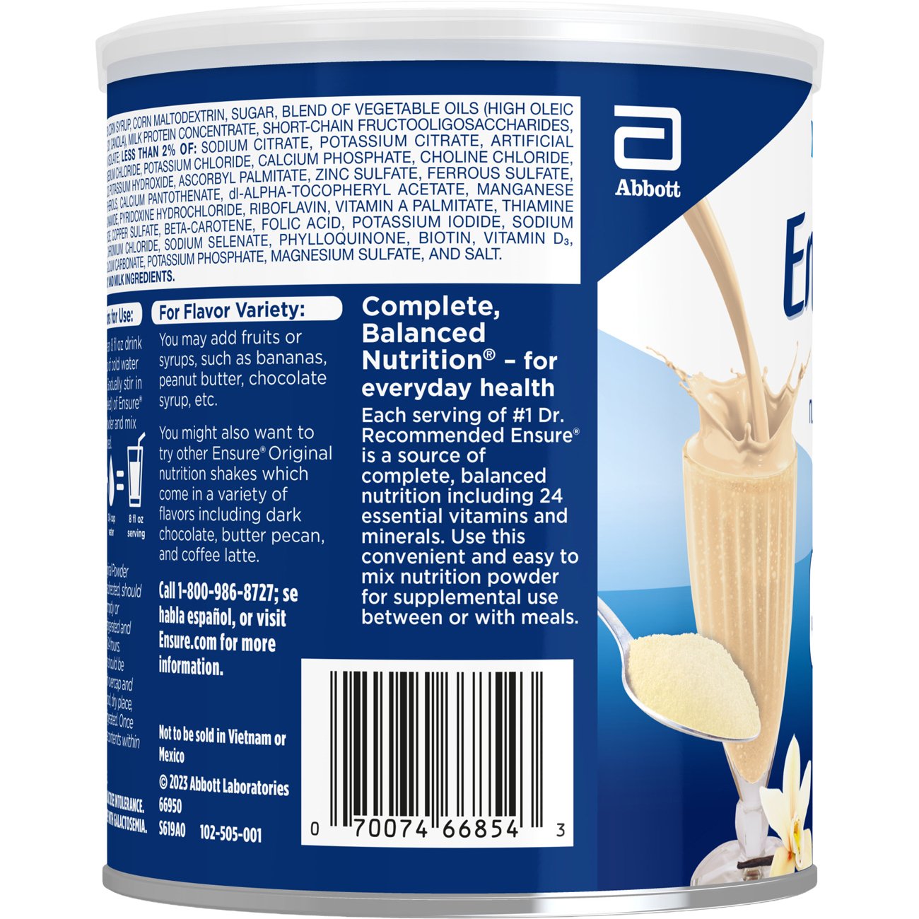 Ensure Original 8g Protein Nutrition Powder Shake Mix - Vanilla