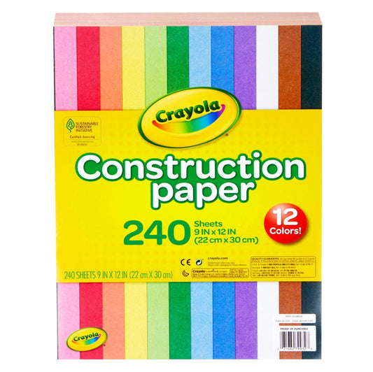 Crayola Construction Paper - 10 Colors, 240 ct