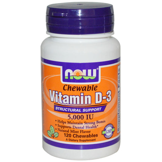 NOW Vitamin D-3 5000 IU Natural Mint Flavor Chewables