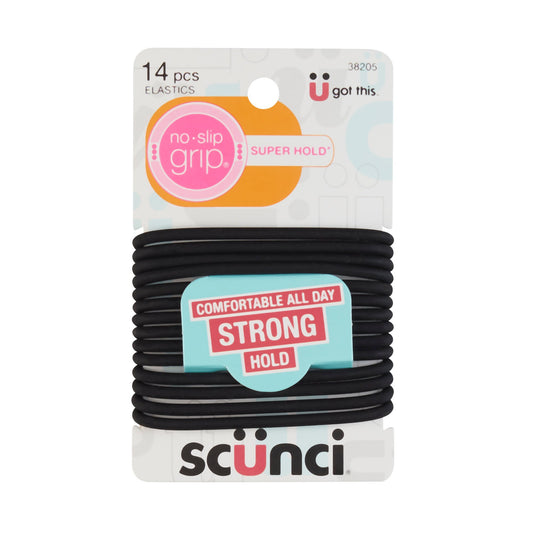 Scunci No-Slip Grip Evolution Black Elastics