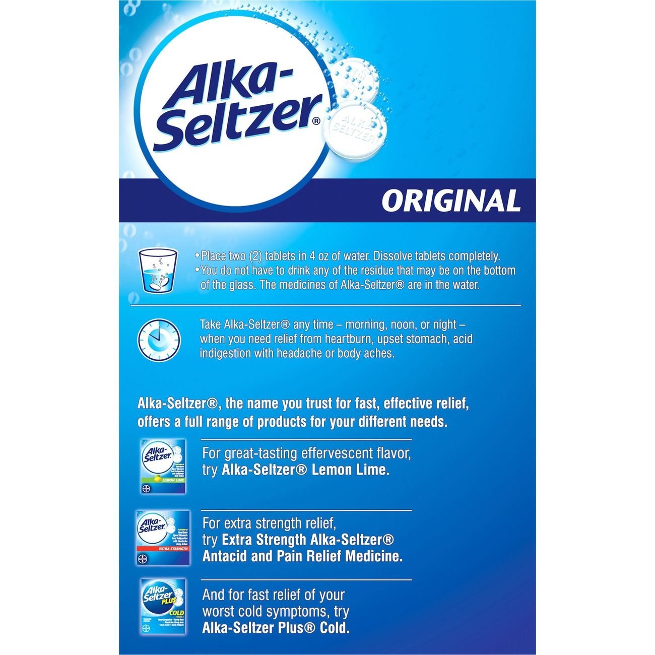 Alka-Seltzer Antacid & Pain Relief Effervescent Tablets - Original