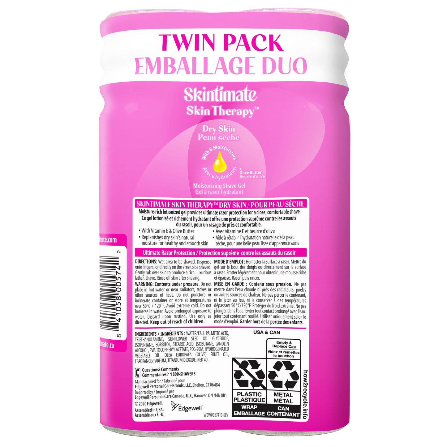 Skintimate Skin Therapy Dry Skin Shave Gel - Twin Pack