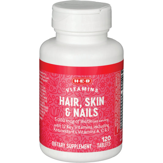 H-E-B Vitamins Hair Skin & Nails Tablets