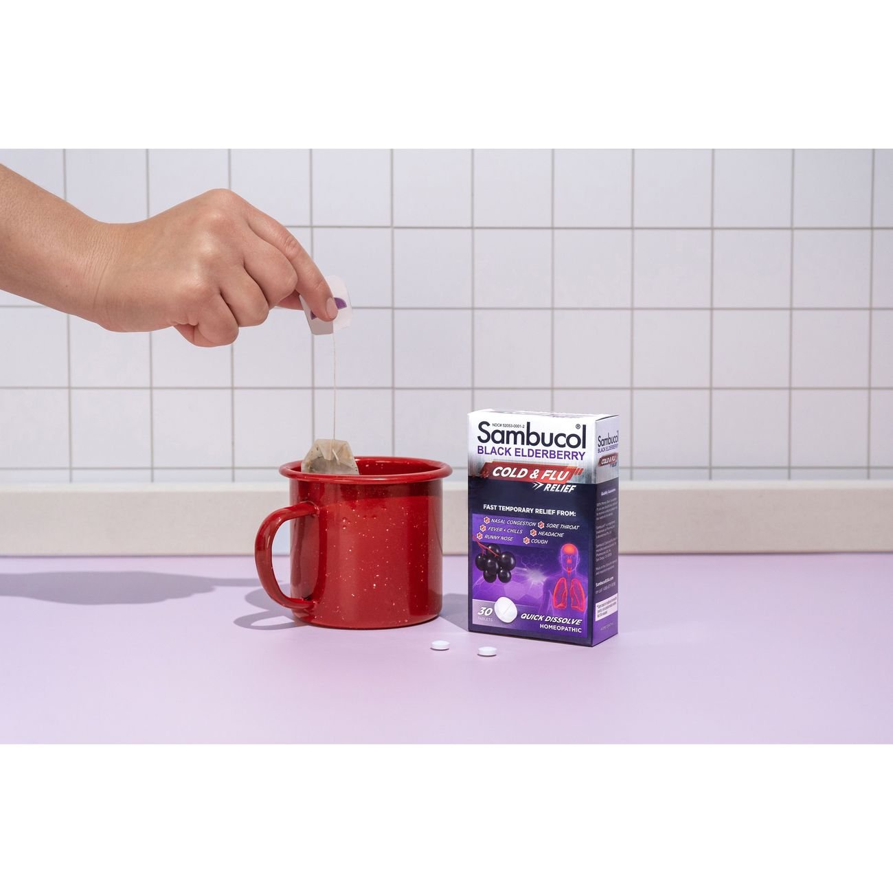 Sambucol Black Elderberry Homeopathic Cold & Flu Relief Quick Dissolve Tablets