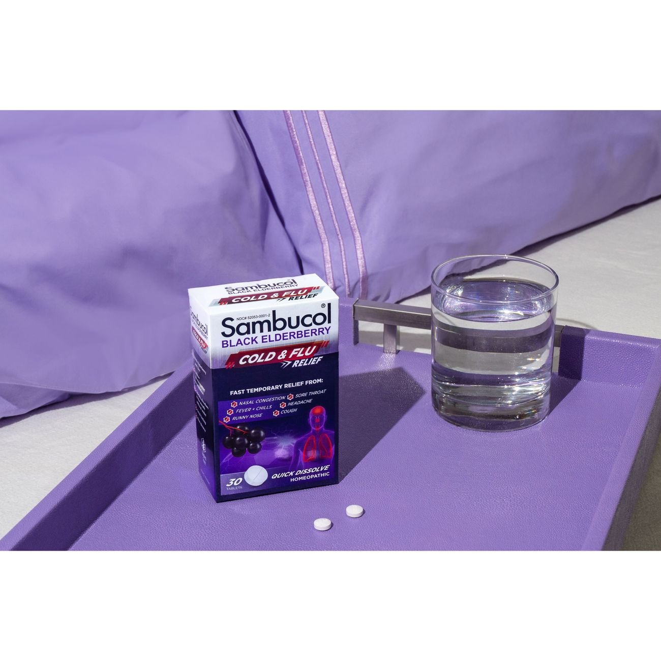 Sambucol Black Elderberry Homeopathic Cold & Flu Relief Quick Dissolve Tablets