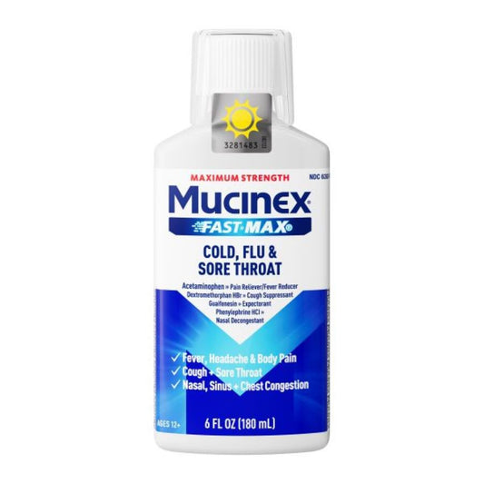 Mucinex Fast-Max Maximum Strength Cold, Flu, & Sore Throat Liquid