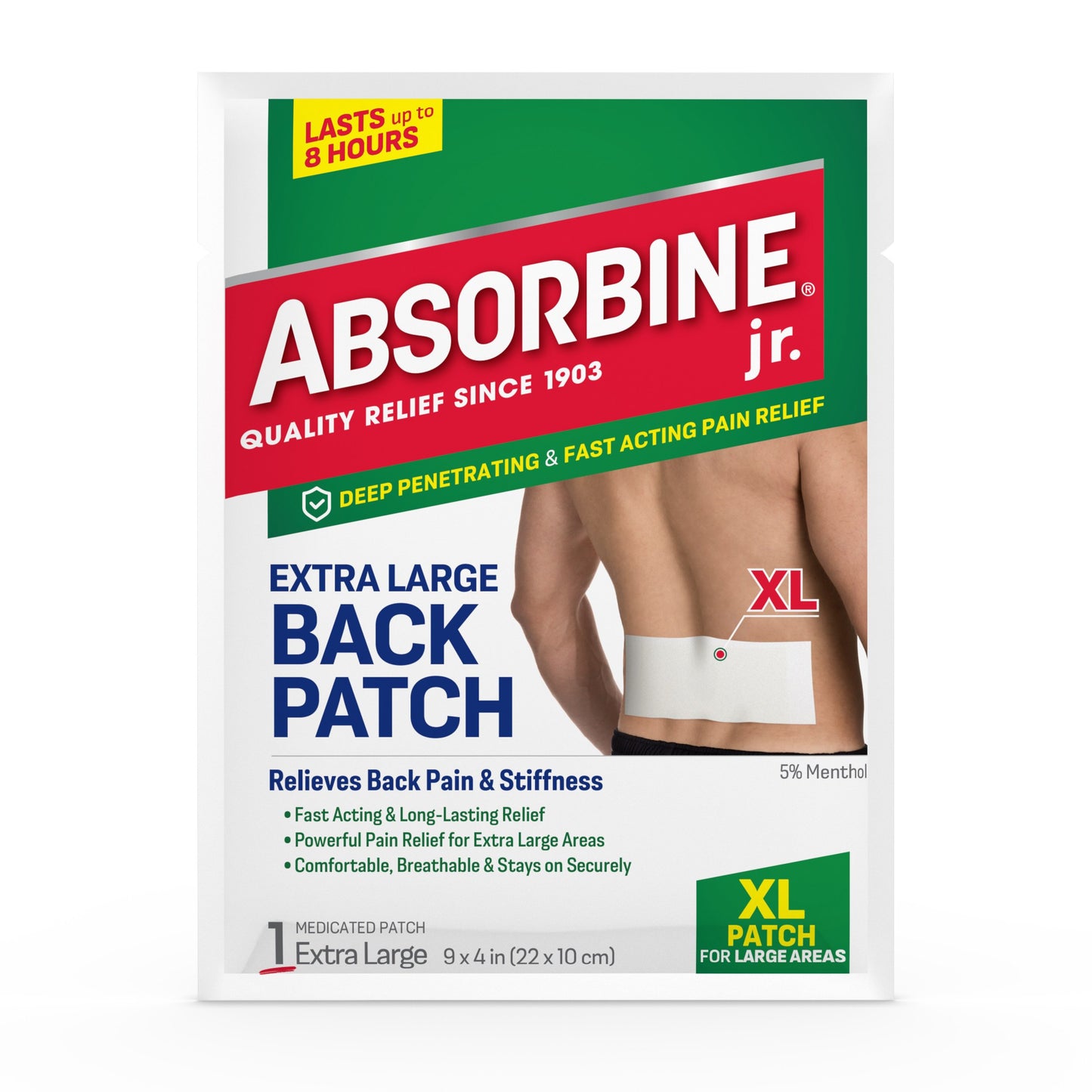 Absorbine Jr. Plus Pain Relief Back Patch XL