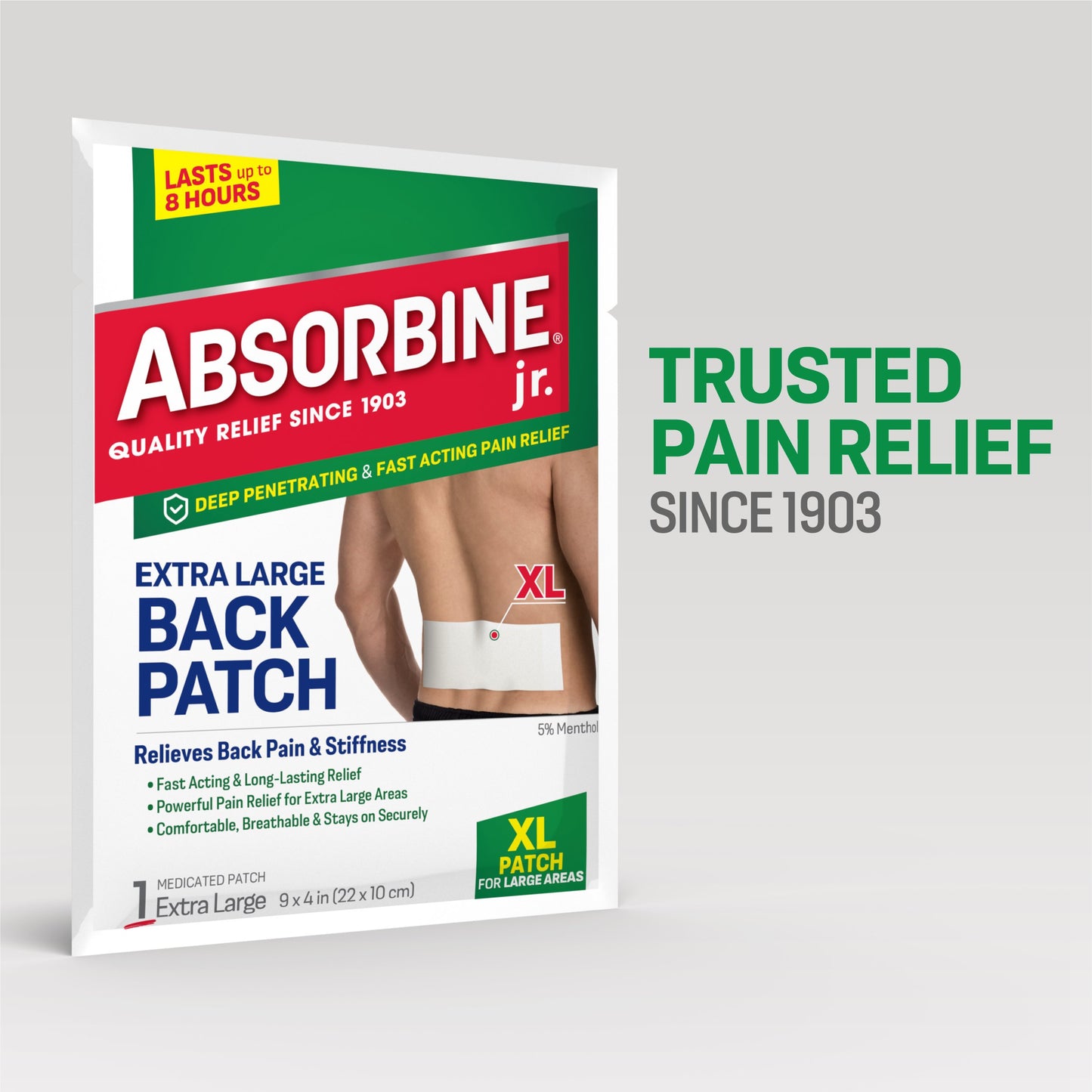 Absorbine Jr. Plus Pain Relief Back Patch XL