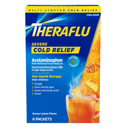 Theraflu Daytime Severe Cold Relief Powder, Honey Lemon Flavor