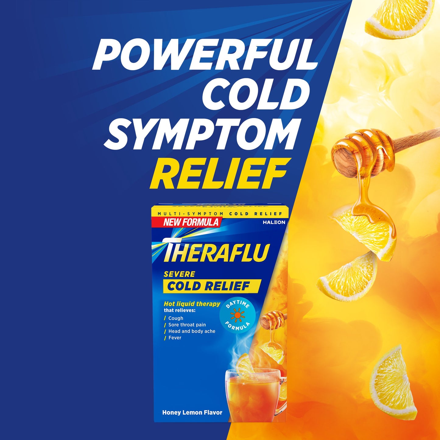 Theraflu Daytime Severe Cold Relief Powder, Honey Lemon Flavor