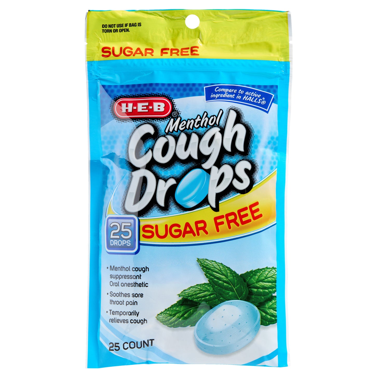 H-E-B Sugar Free Cough Drops – Menthol