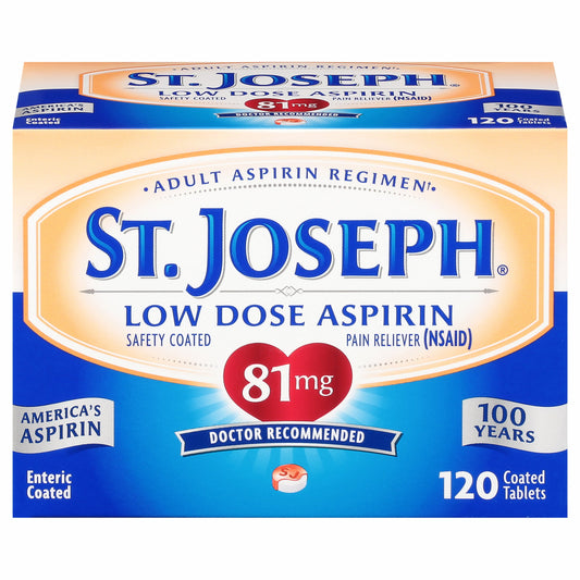 St. Joseph Pain Reliever Aspirin 81 mg Enteric Coated Tablets