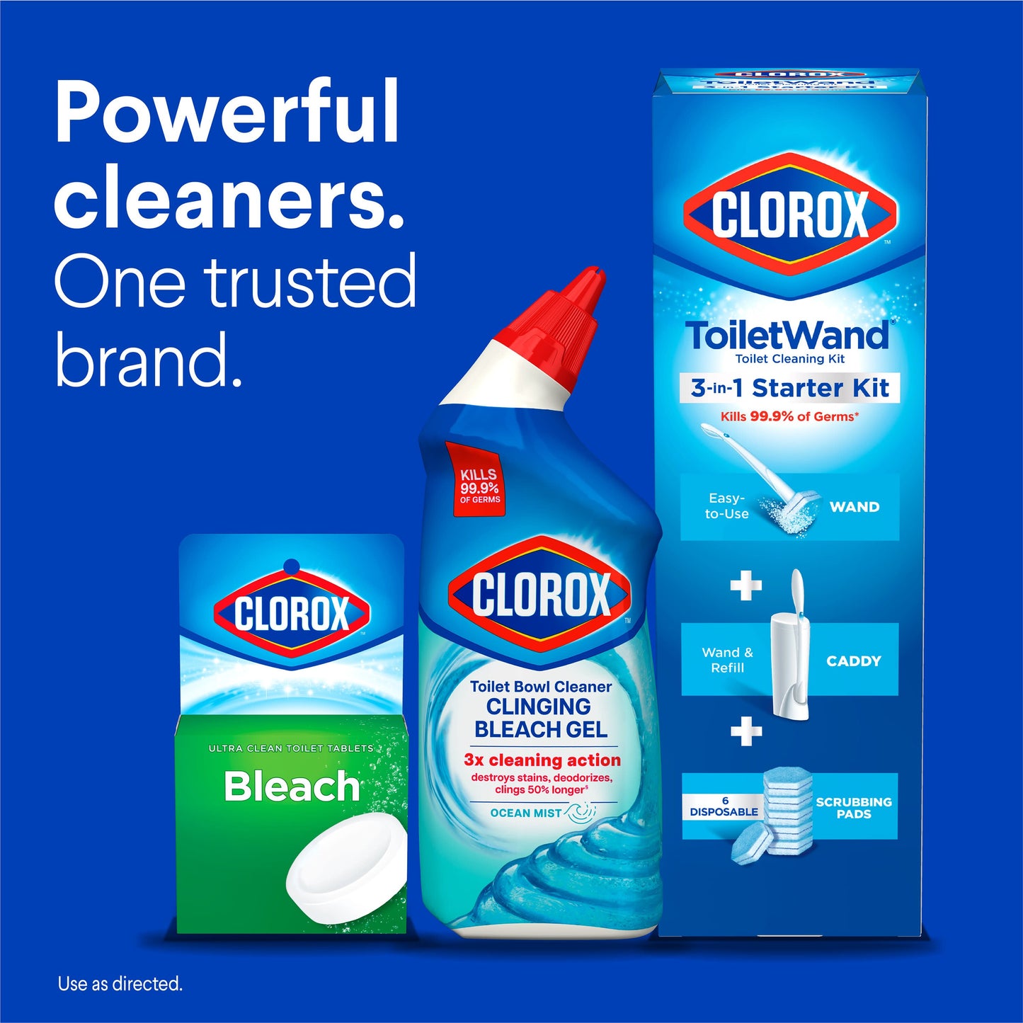 Clorox Toilet Bowl Cleaner, Clinging Bleach Gel - Ocean Mist, 24 oz