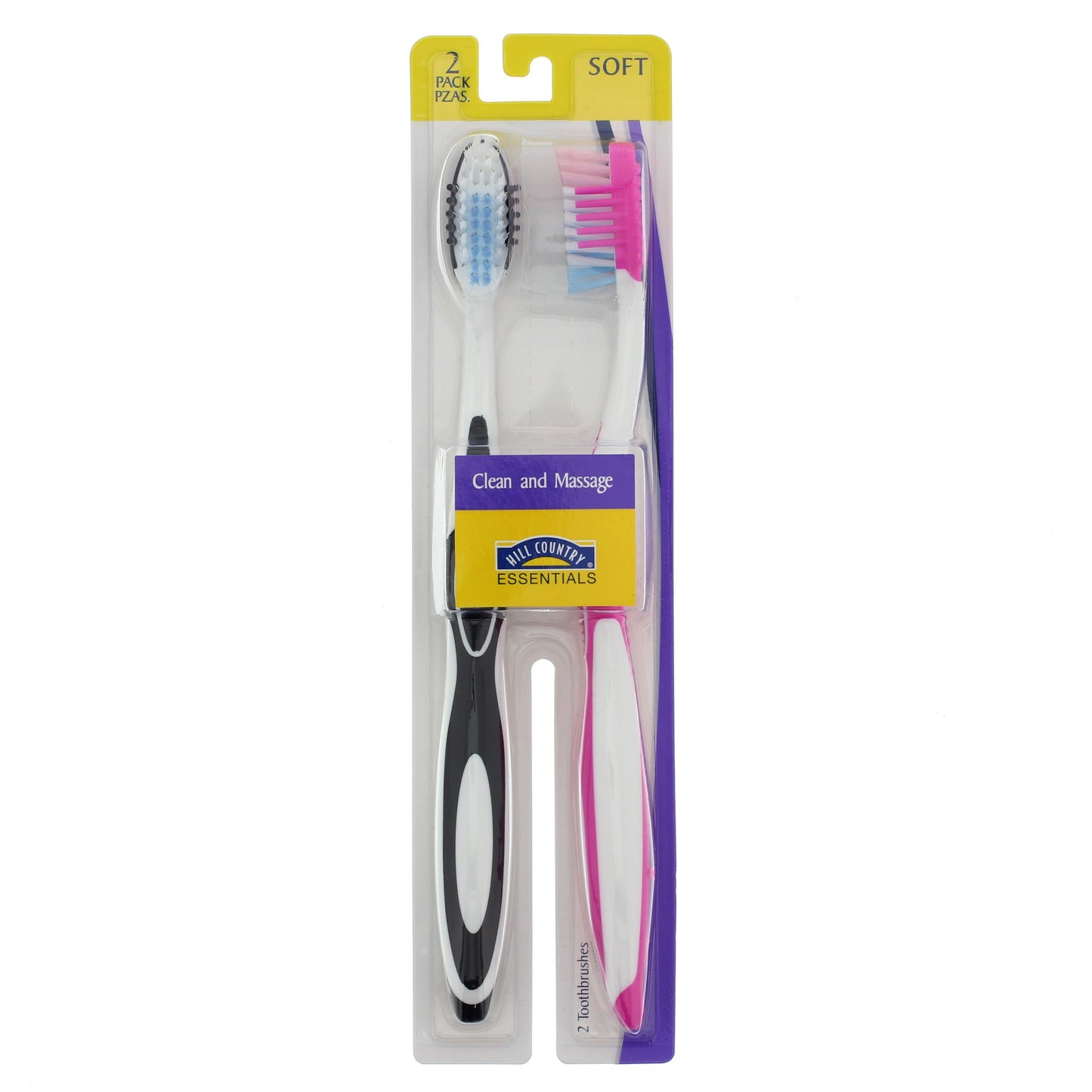 Hill Country Essentials Clean and Massage Soft Toothbrushes - Colors May Vary
