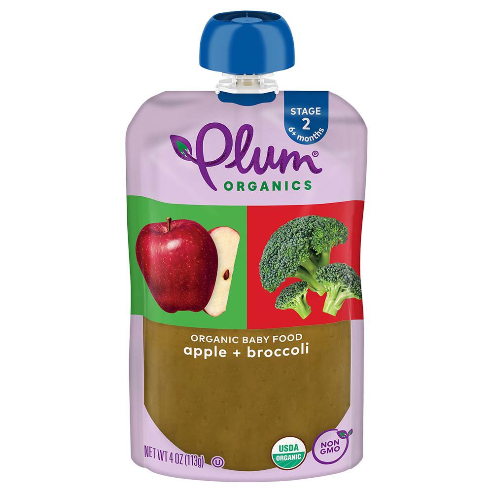 Plum Organics Baby Food Pouch - Apple & Broccoli