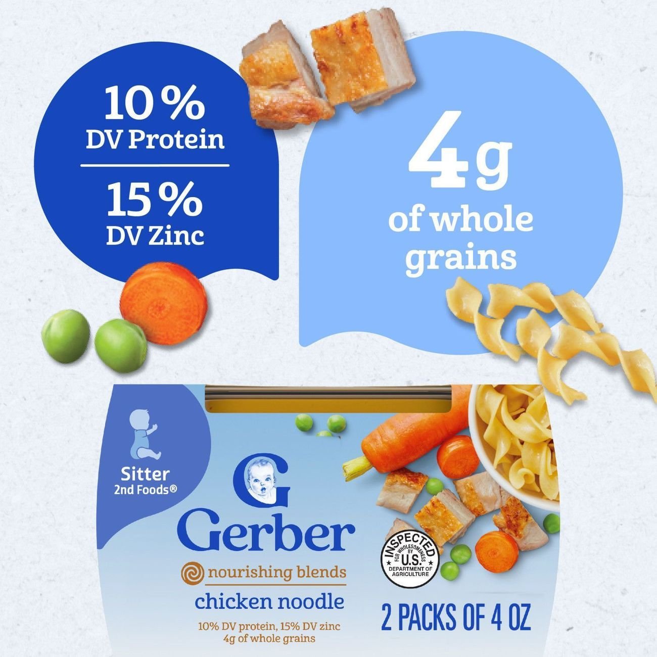 Gerber Mealtime for Baby Powerblend 2nd Foods - Chicken Noodle