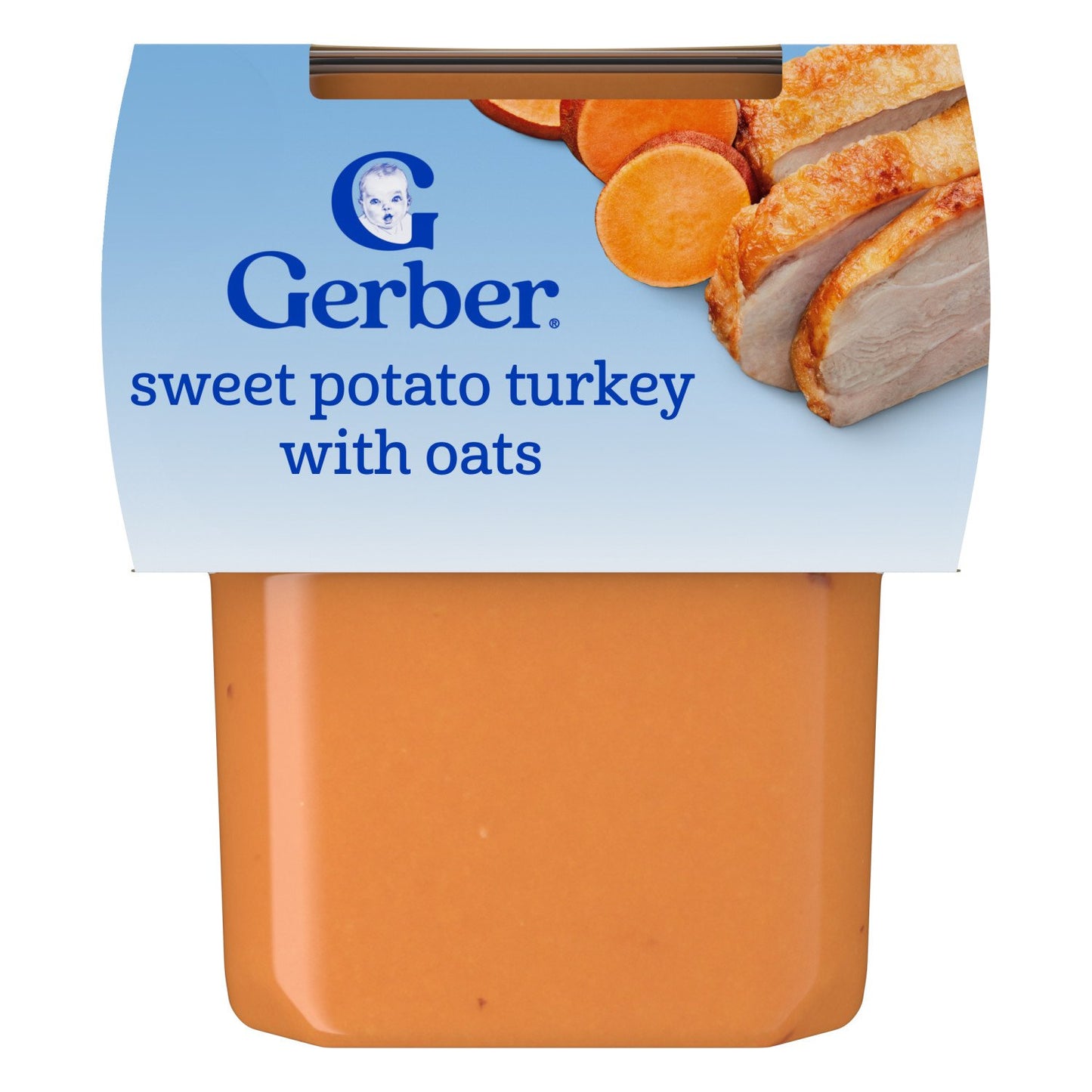 Gerber Stage 2 Baby Food - Sweet Potato Turkey with Oats, 4 oz Tubs