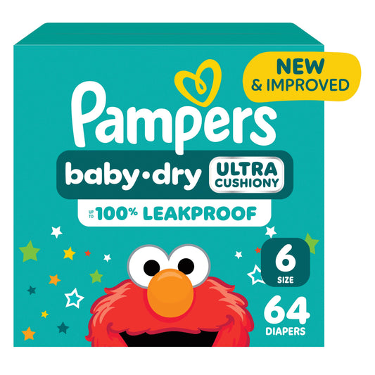 Pampers Baby Dry Ultra Cushiony Diapers - Size 6 (23-44 lbs)