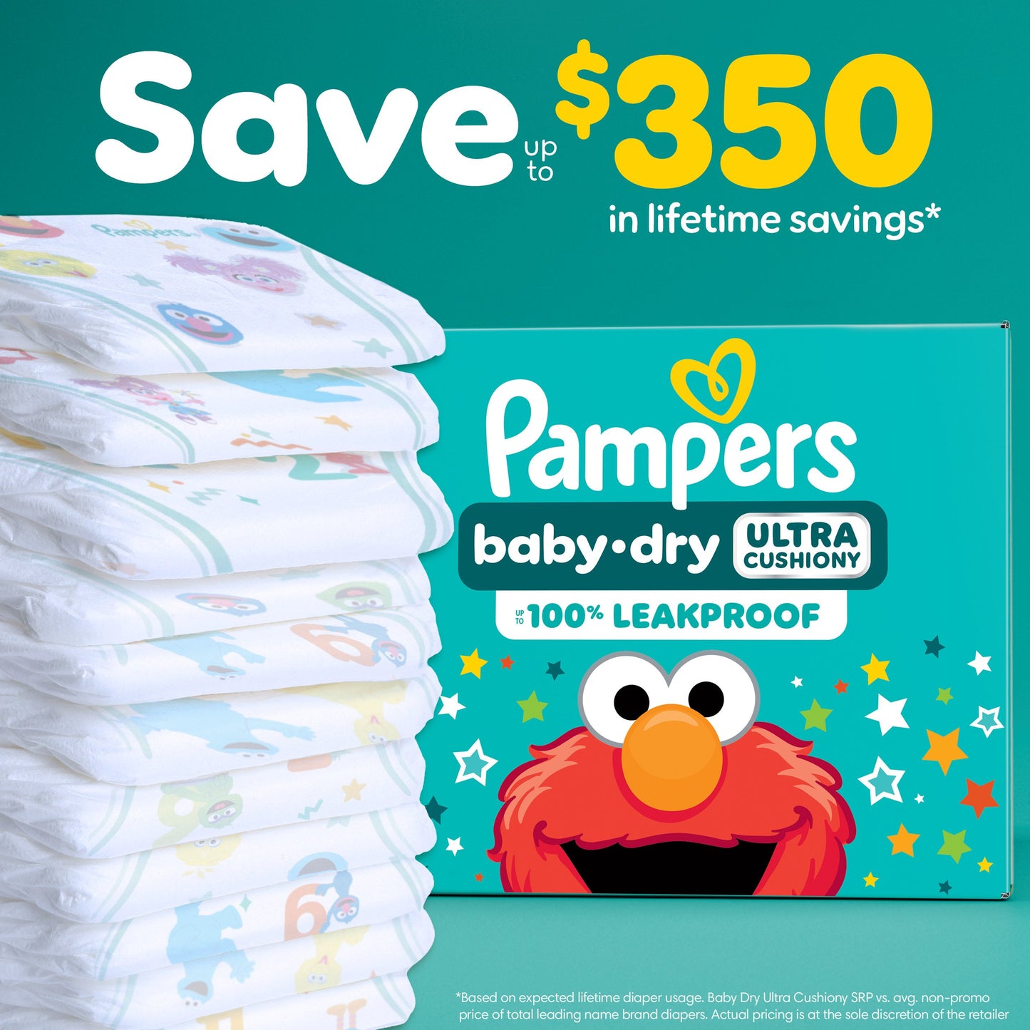 Pampers Baby Dry Ultra Cushiony Diapers - Size 6 (23-44 lbs)
