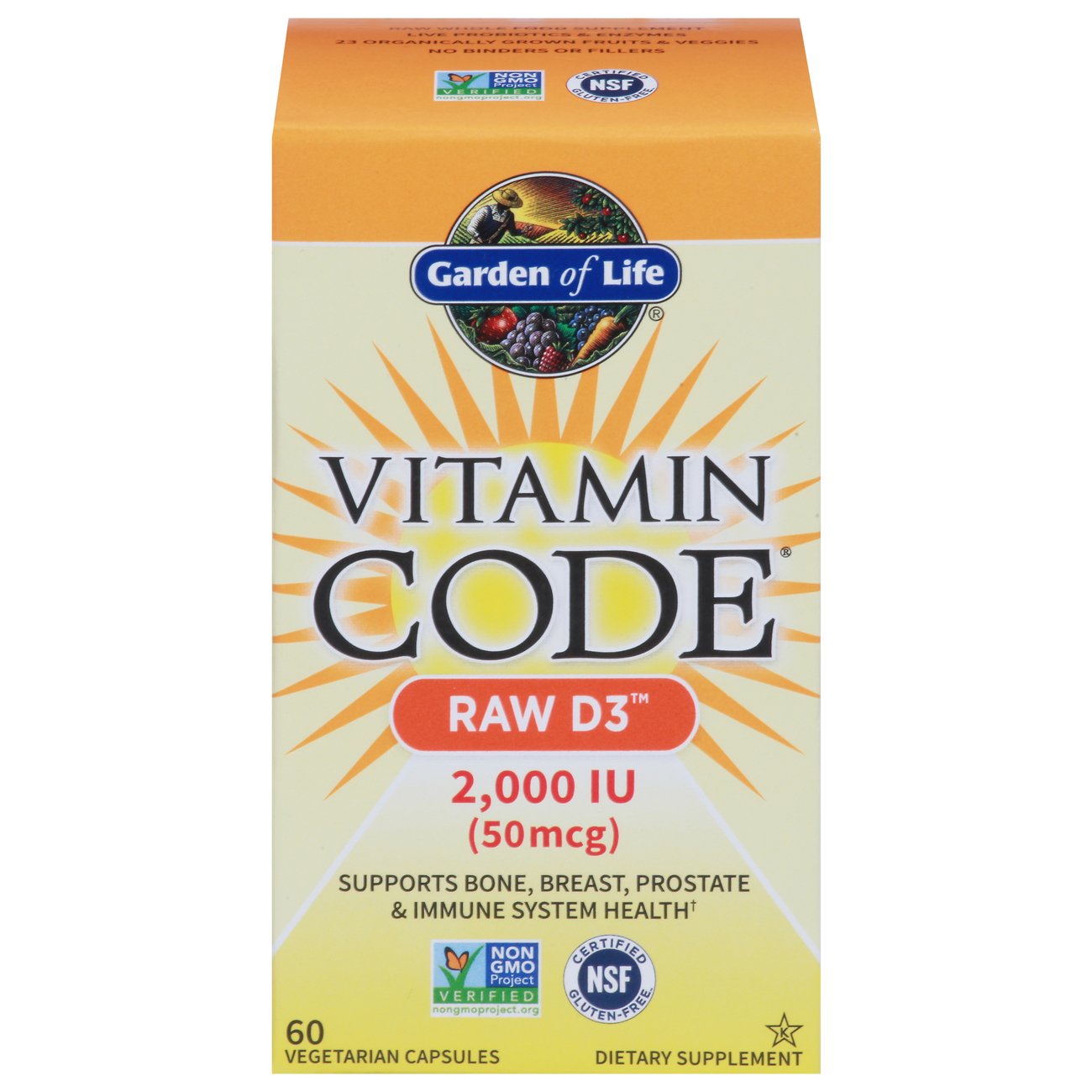 Garden of Life Vitamin Code Raw D3 50mcg Capsules