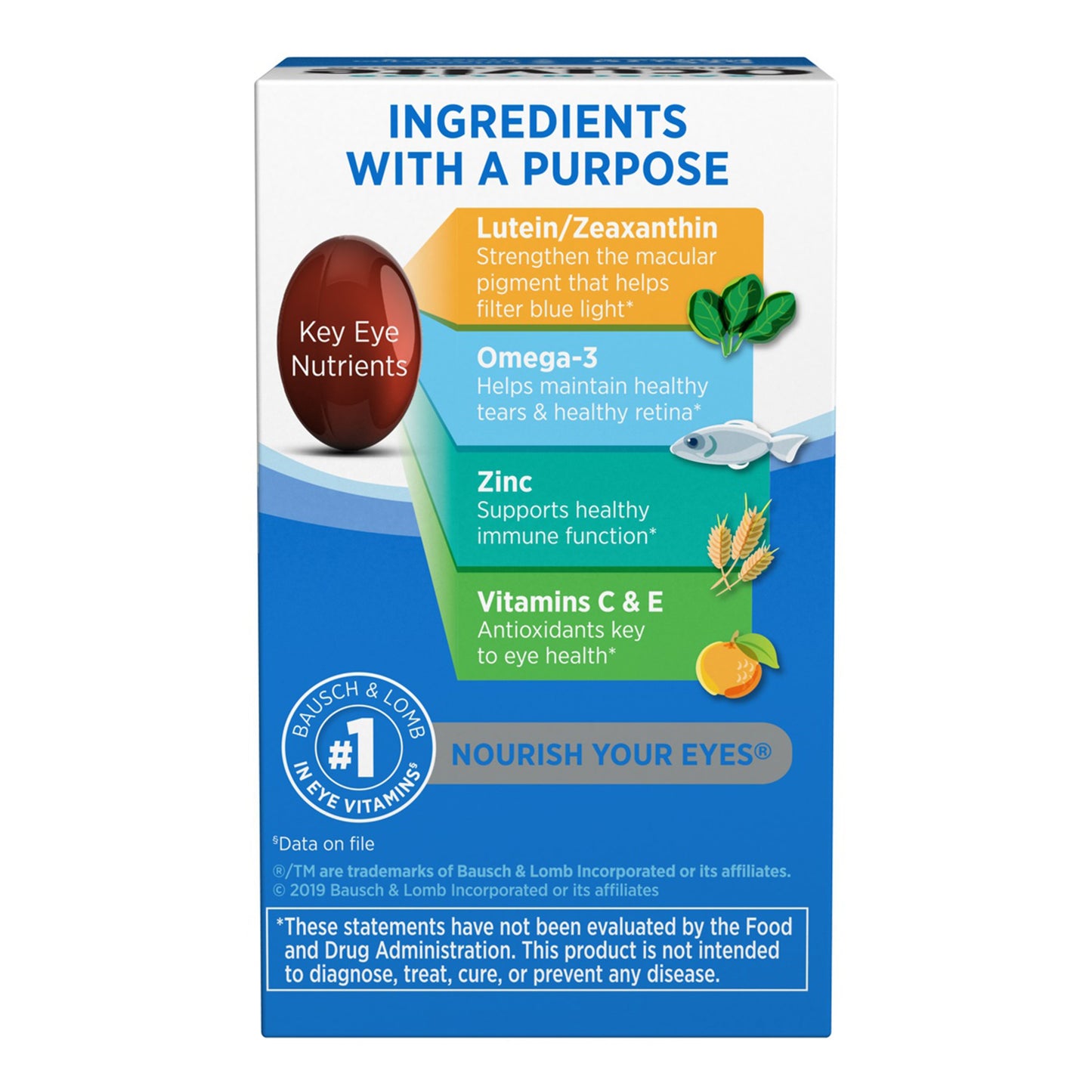 Bausch & Lomb Ocuvite Eye Vitamin and Mineral Supplement Eye Health Formula Softgels