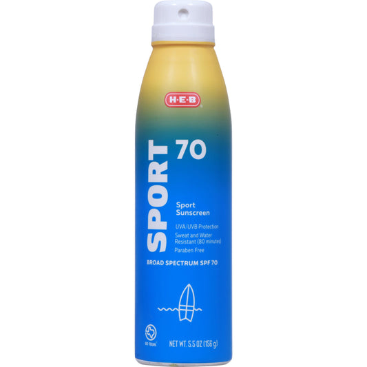 H-E-B Sport Broad Spectrum Sunscreen Spray – SPF 70