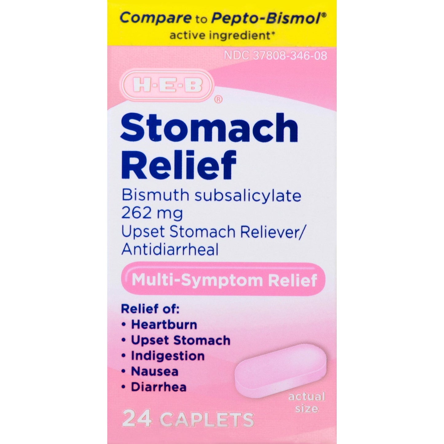 H-E-B Multi-symptom Stomach Relief Caplets