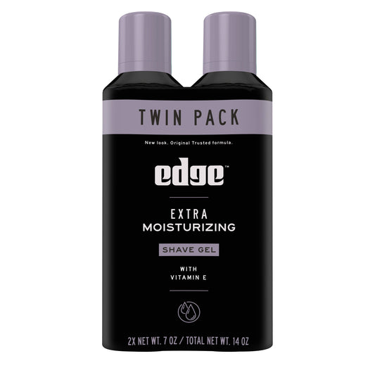 Edge Extra Moisturizing Shave Gel With Vitamin E, Twin Pack