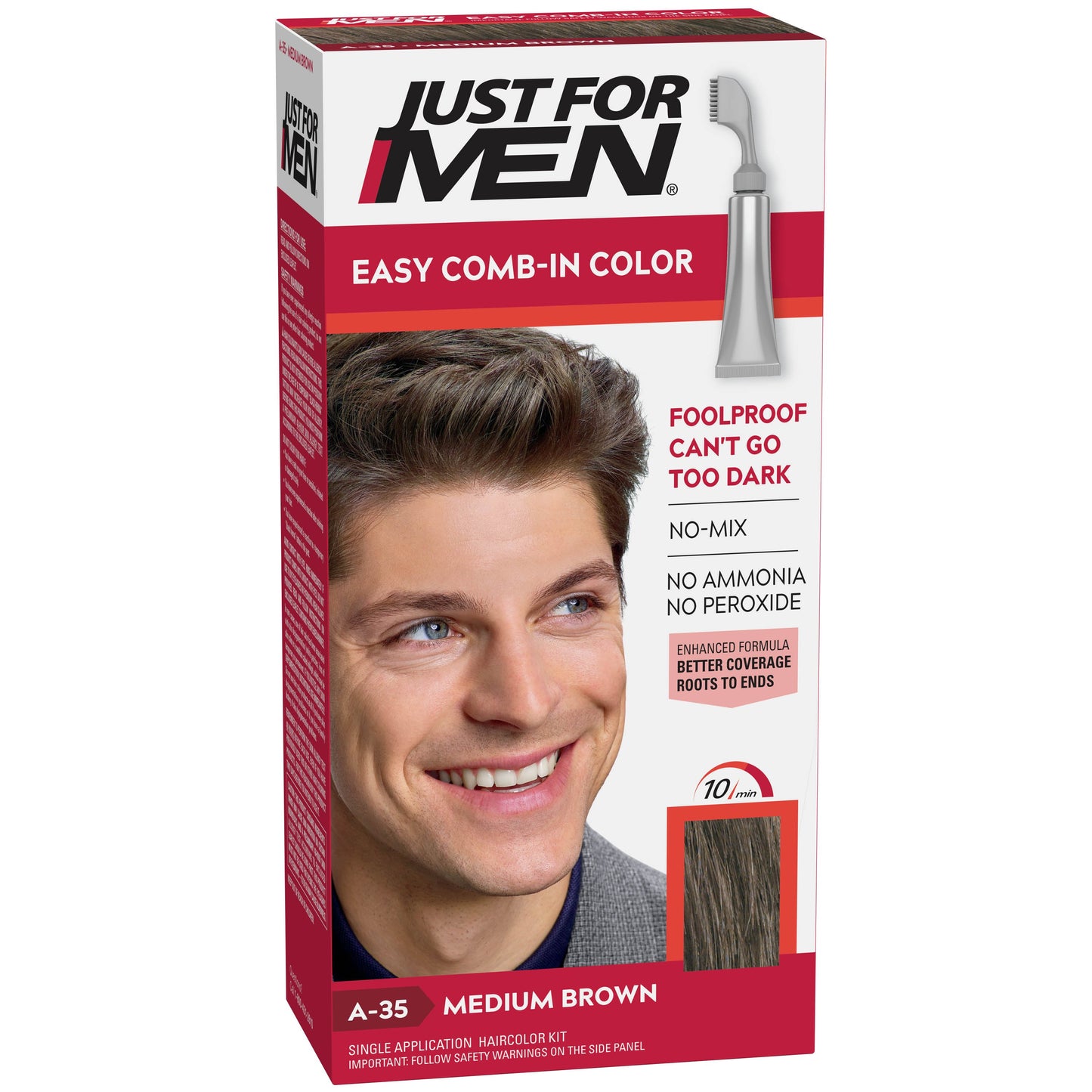 Just For Men Comb In Haircolor Medium Brown A-35