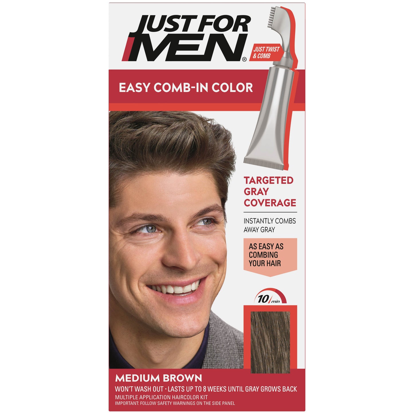 Just For Men Comb In Haircolor Medium Brown A-35