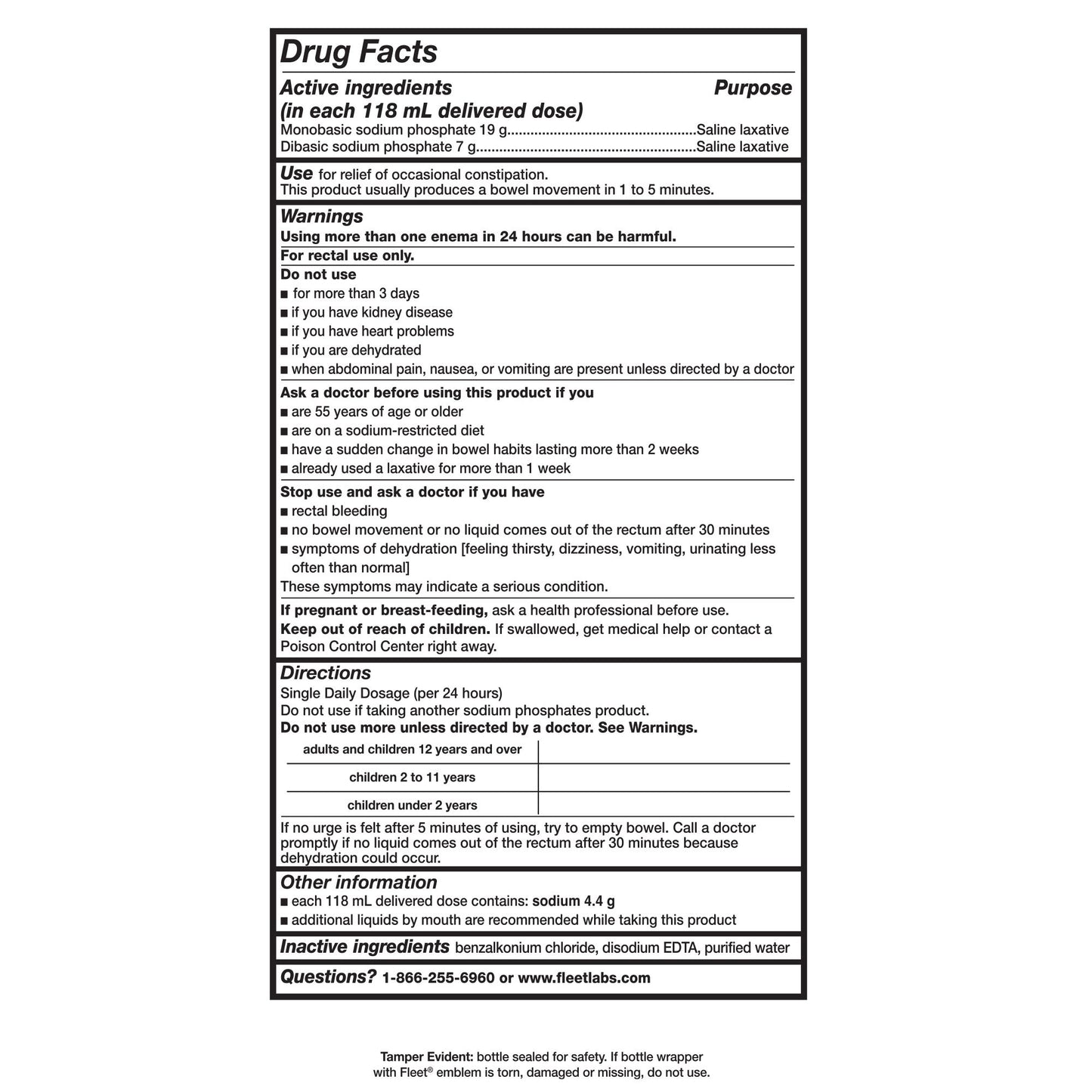 Fleet Laxative Saline Enema
