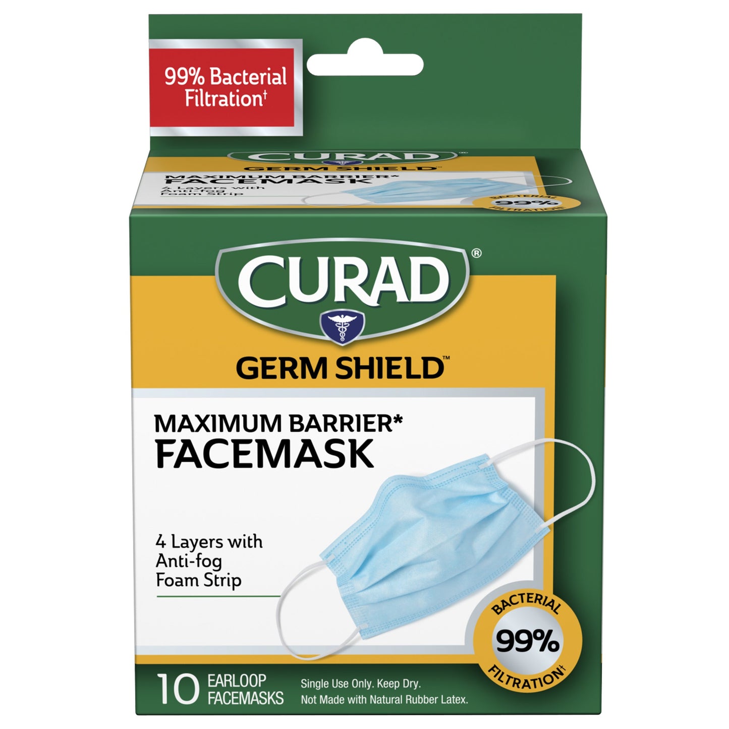 Curad Germ Shield Maximum Barrier Earloop Facemask