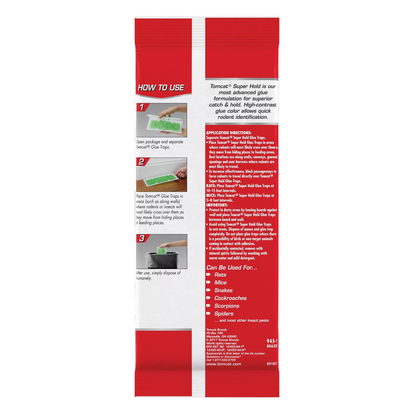 Tomcat Super Hold Rat Size Glue Traps
