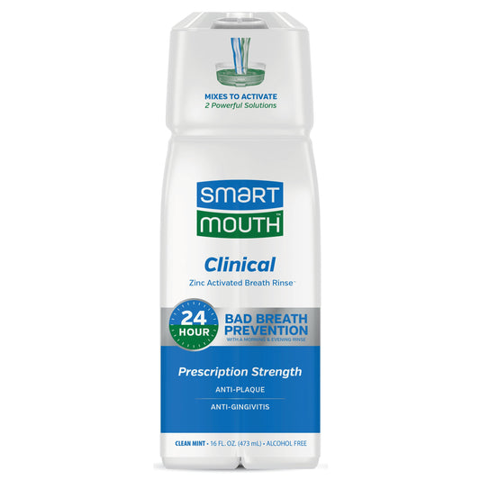 Smart Mouth Clinical Alcohol Free 24 Hour Mouthwash - Clean Mint