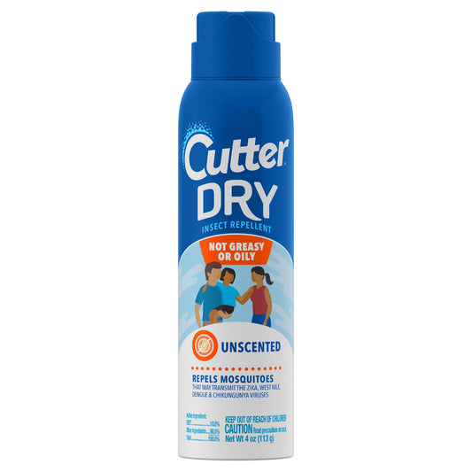Cutter Dry Insect Repellent Unscented Aerosol Spray With 10 Percent DEET