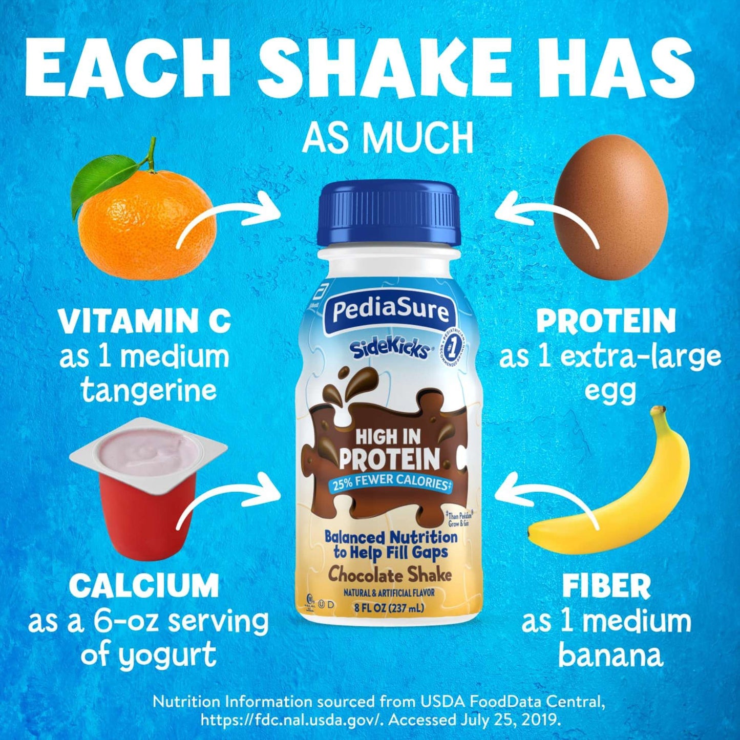PediaSure SideKicks 10g Protein Nutrtional Shake for Kids - Chocolate, 8 oz Bottles