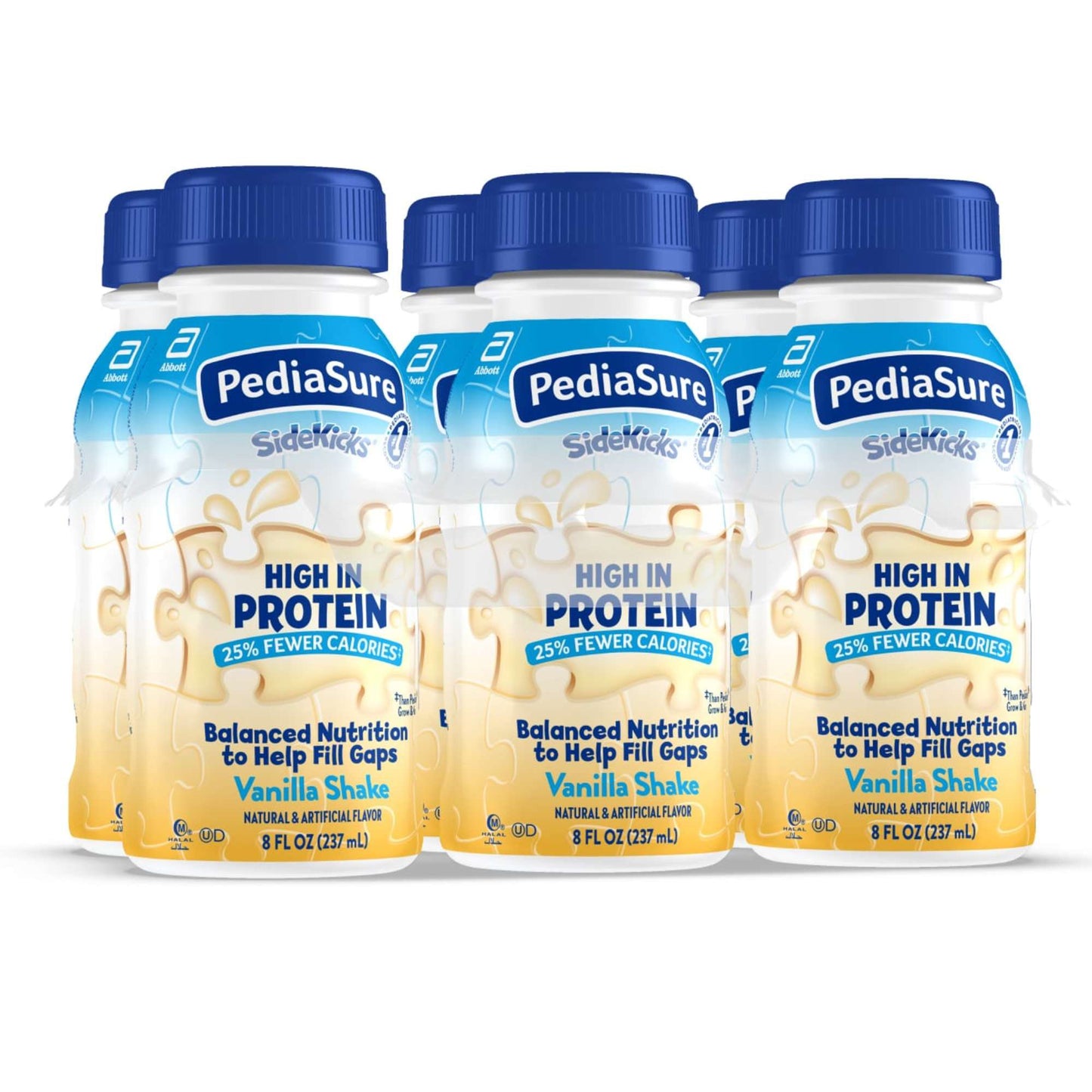 PediaSure SideKicks 10g Protein Nutrtional Shake for Kids - Vanilla, 8 oz Bottles