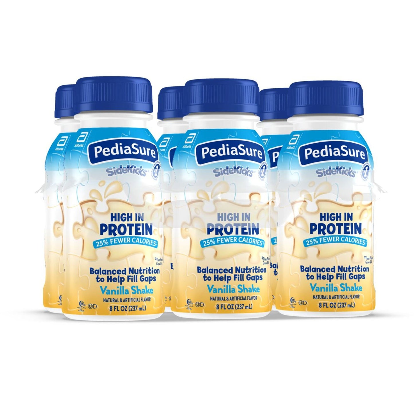 PediaSure SideKicks 10g Protein Nutrtional Shake for Kids - Vanilla, 8 oz Bottles