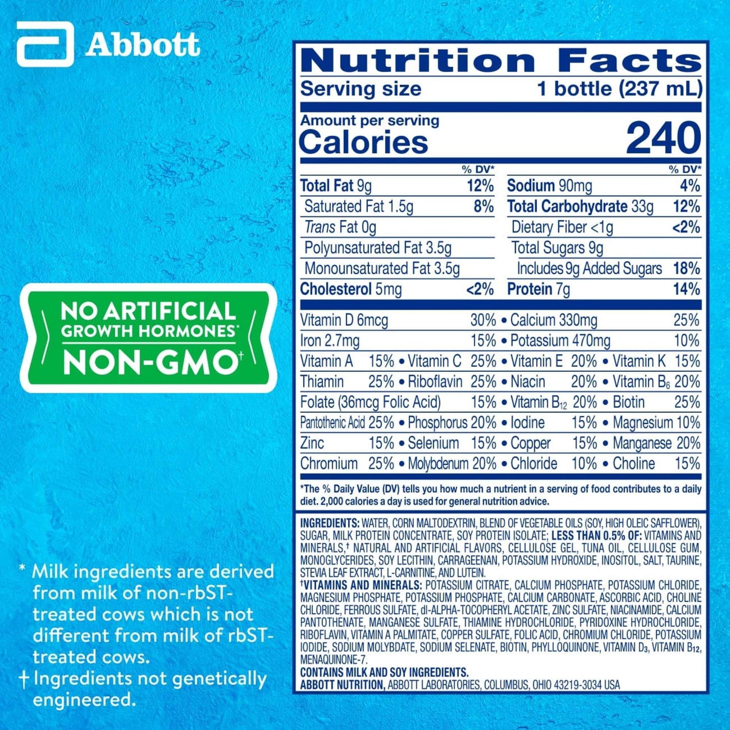 PediaSure Grow & Gain with Immune Support, Kids Protein Shake, 7g Protein, Vanilla 8-fl-oz Bottle