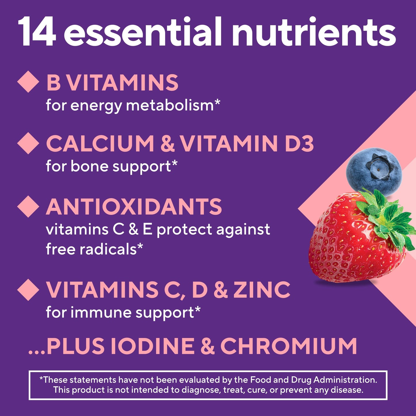 Vitafusion Women's Daily Multivitamin Formula Gummy Vitamins Mixed Berries