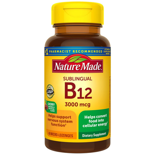 Nature Made Sublingual Vitamin B12 Cherry Flavor 3000 mcg Micro-Lozenges