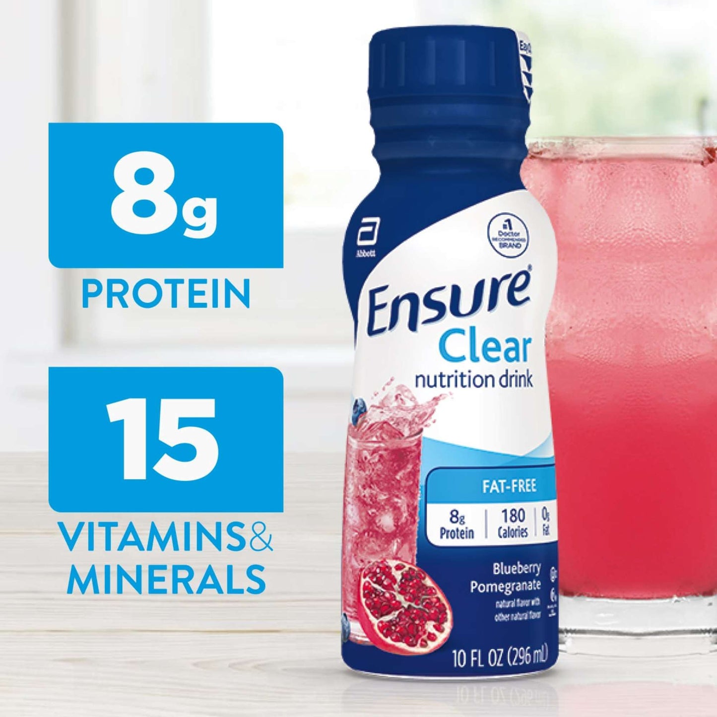 Ensure 8g Protein Clear Nutrition Drink - Blueberry Pomegranate, 4 pk