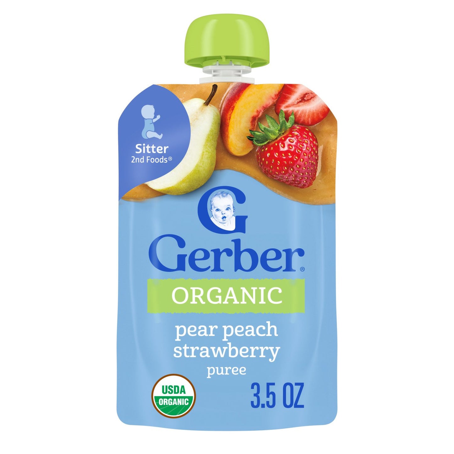 Gerber Organic for Baby Food Pouch - Pear Peach & Strawberry
