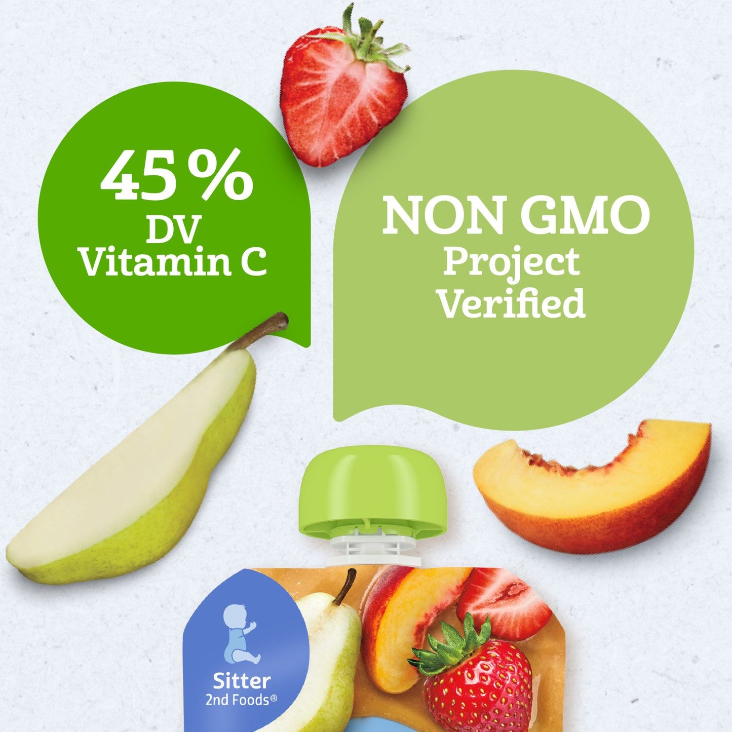 Gerber Organic for Baby Food Pouch - Pear Peach & Strawberry